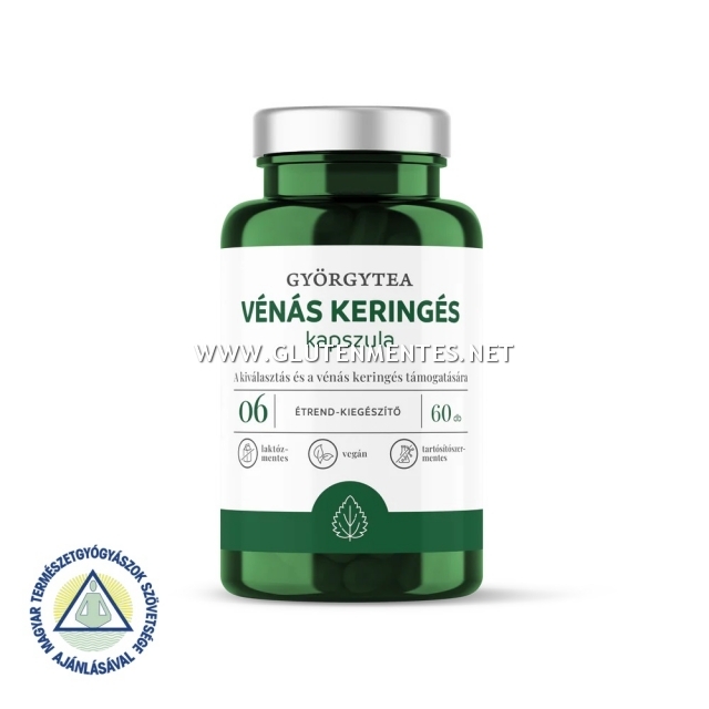 Györgytea VÉNÁS KERINGÉS étrend-kiegészítő kapszula fekete ribizlilevéllel, csalánnal, gyógynövényekkel, cinkkel