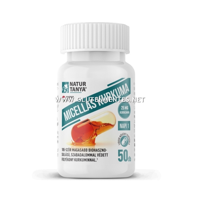 Natur Tanya® MICELLÁS KURKUMA - Szabadalommal védett kurkumin, 185-ször magasabb biohasznosulás a hagyományos kurkuma porban található kurkuminhoz képest