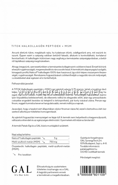 GAL - TITOK Halkollagén Peptidek plusz MSM 30 adag