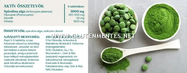 YiYa Spirulina alga tabletta – klorofillban és fikocianinban gazdag szupertáplálék! 170db