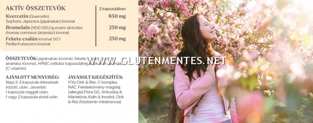 YiYa Kvercetin & Bromelain komplex - az allergiás reakciók ellen és a normál immunválaszért! 60db
