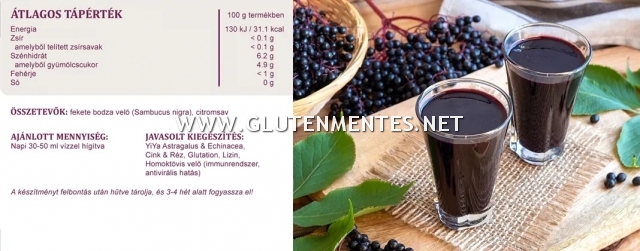 YiYa Fekete bodza velő - antioxidáns antocianinokban bővelkedő "szupergyümölcs"! 500ml