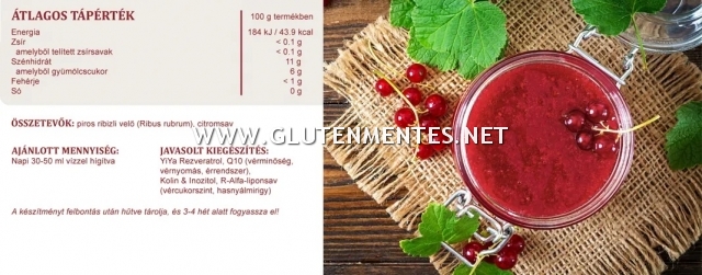 YiYa Piros ribizli velő - C-vitaminban és karotinoidokban gazdag bogyós gyümölcs. 500ml